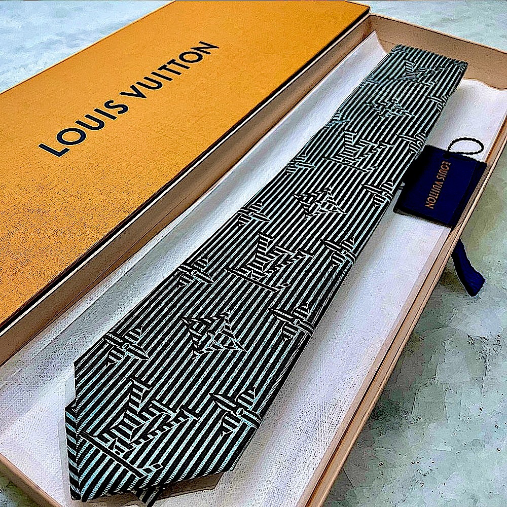 🔥LV SUMMER 26’🔥🆕💯LOUIS VUITTON MONOGRAM VIRGL ABLOH GIANT GRAPHIC LV MOTIF TIE🔥